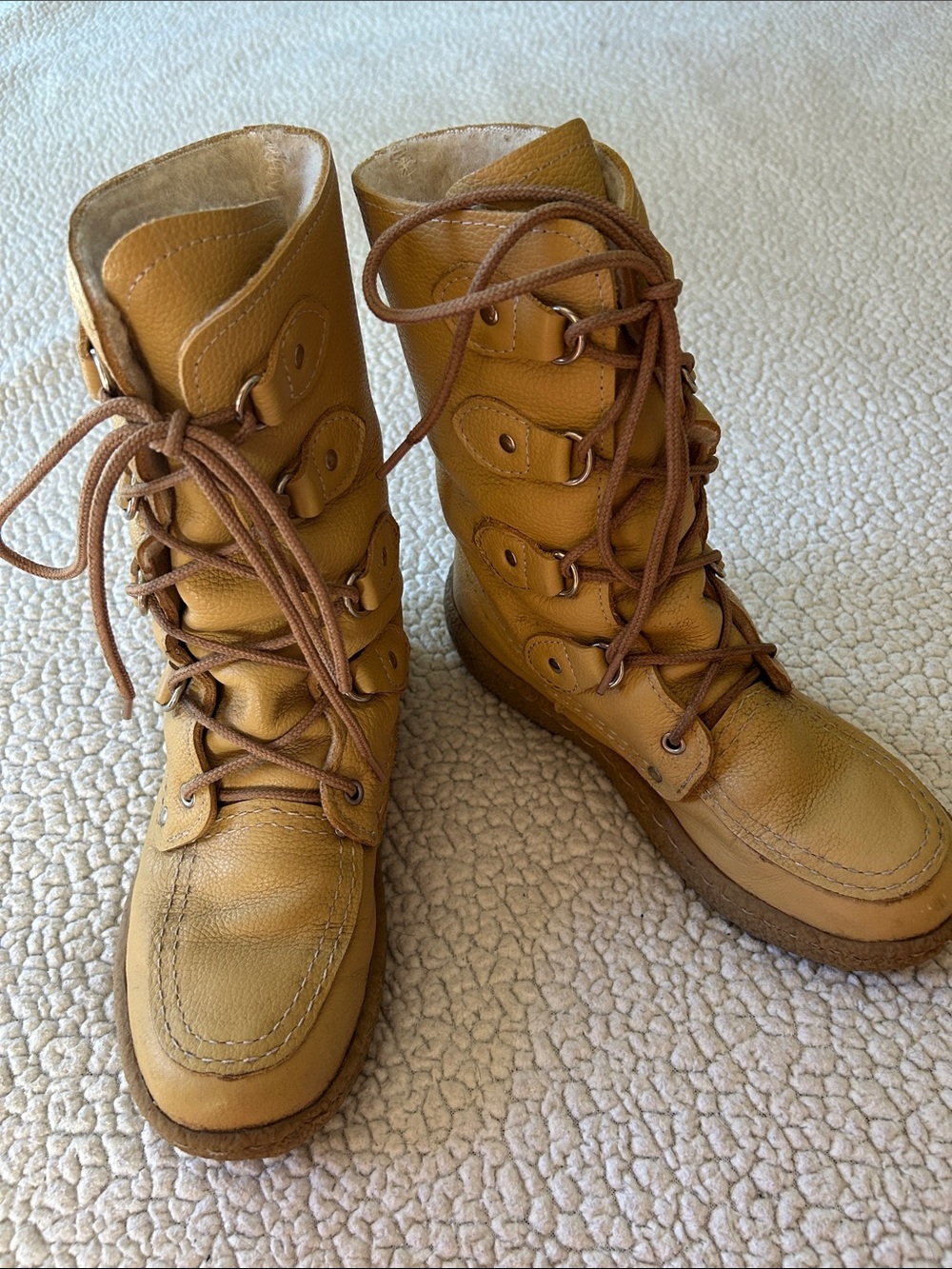 🥾 Canadian Nubuck Leather Moccasin Style Lace-Up Boots